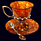 Чашка чайная «Императрица» с ложкой с декором из белой бронзы