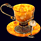Чашка кофейная «Петр» из янтаря с декором из белой бронзы