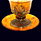 Чашка кофейная «Петр» из янтаря с декором из белой бронзы
