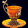 Чашка кофейная «Екатерина» из янтаря с декором из белой бронзы