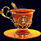 Чашка чайная «Пётр I» из янтаря с декором из белой бронзы