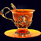 Чашка чайная «Екатерина» из янтаря с декором из белой бронзы