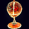 Сувенир «Глобус» из янтаря с декором из белой бронзы