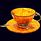 Чайная чашка «Восточная сказка» из янтаря с декором из белой бронзы