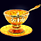 Чайный набор «Виноград» из янтаря с ложечкой с декором из белой бронзы