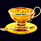 Чайный набор «Виноград» из янтаря с ложечкой с декором из белой бронзы