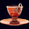Чашка чайная «Виноград» большая из янтаря с декором из белой бронзы