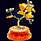 Сувенир «Цветущая сакура» из янтаря с декором из белой бронзы и речного жемчуга