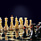 Шахматы "Арабески Марин" 56х56 см из морёного дуба с инкрустацией янтарём