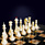 Шахматы "Флора" 56х56 см из морёного дуба с инкрустацией янтарём