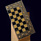 Шахматы «Готика» из тонированной карельской березы с инкрустацией янтарём