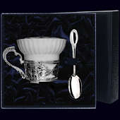 Серебряная чайная чашка «Константин Великий» с ложкой