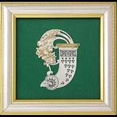 Декоративное панно «Рог изобилия» с рисунком из серебра