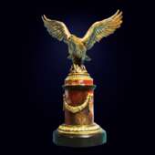 Статуэтка «Орел» из бронзы на пьедестале из долерита и яшмы