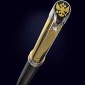 Ручка «Герб России» из золота с инкрустацией бриллиантом