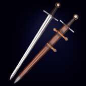 Рыцарский меч образца 13 века с буковой рукоятью
