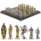 Шахматы подарочные с металлическими фигурами «Рыцари крестоносцы» 44х44 см из камня змеевик