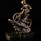 Сувенир «Велосипедист» из латуни на пьедестале из змеевика